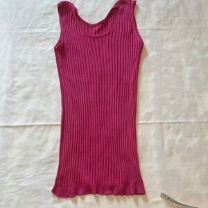 Pink Ribbed Sleeveless Top